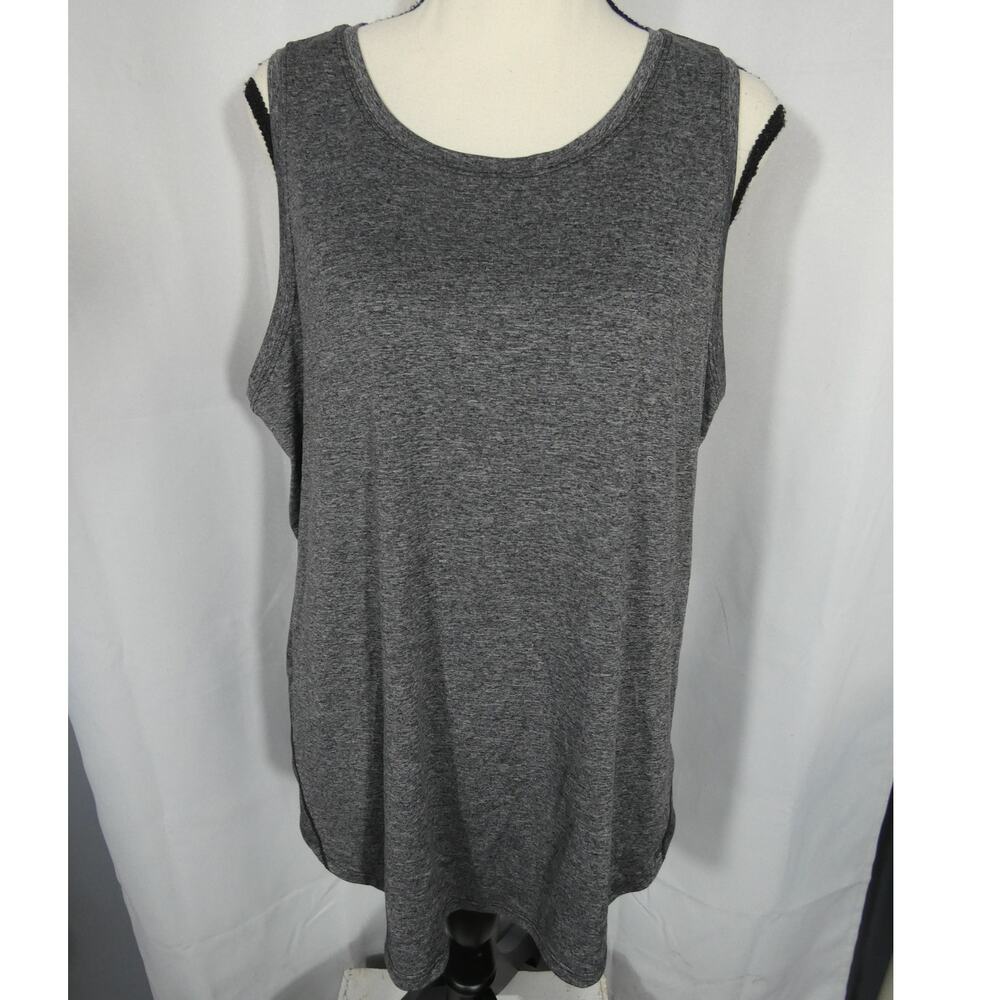 Tek Gear Workout Gear Women's XL Gray Black Sleeveless Tank Top Athletic